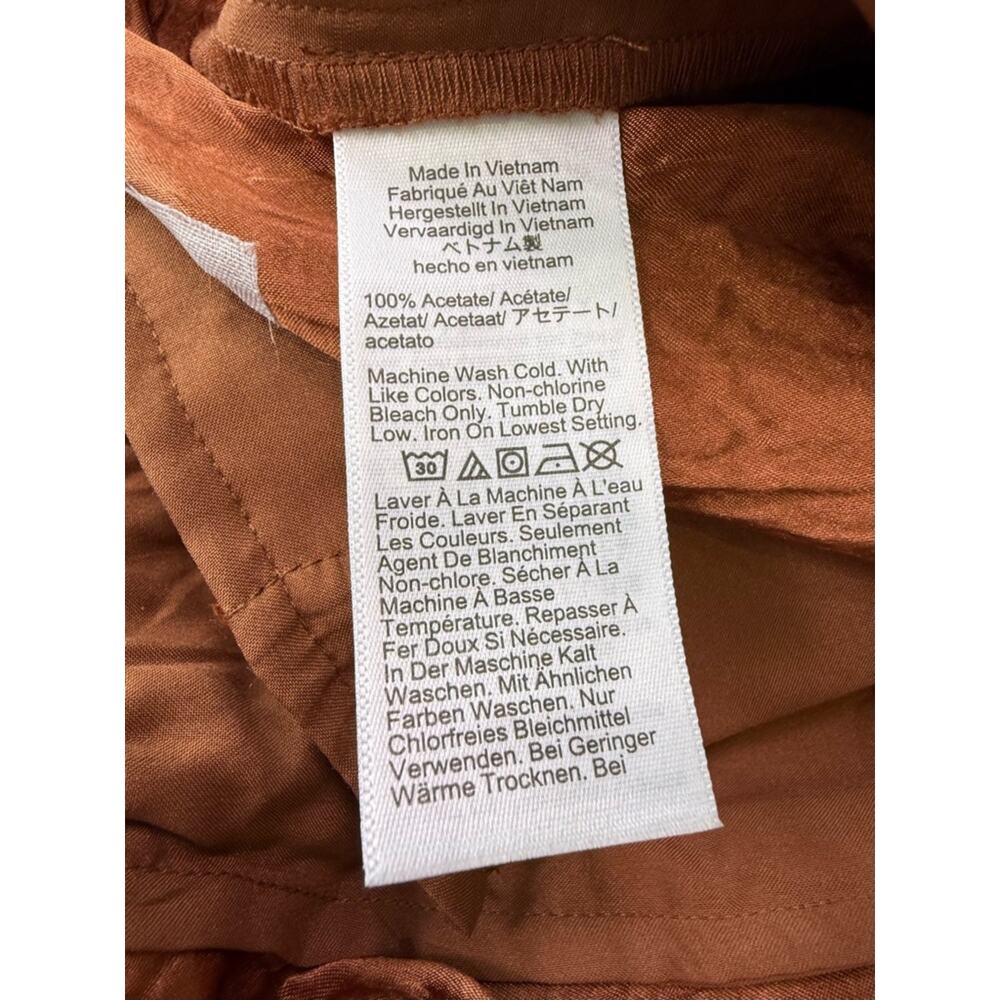 NWT J. Crew Stratus Pant In Textured Satin Toasted Paprika Brown Sz Medium Tall - Picture 9 of 13